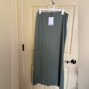 Bershka Olive Maxi Skirt